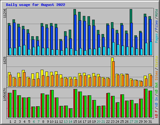 Daily usage for August 2022