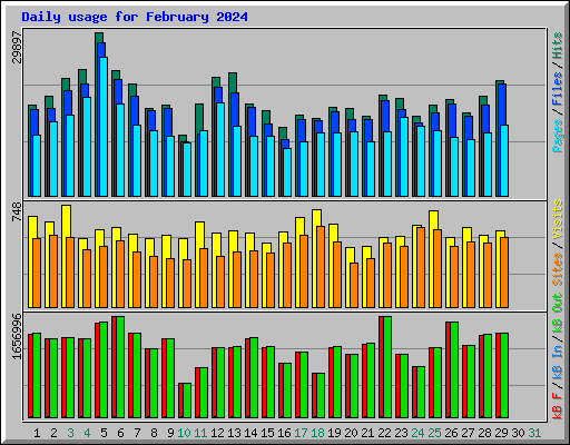 Daily usage for February 2024