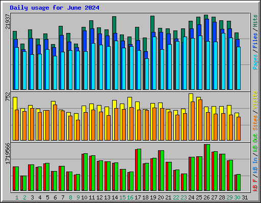 Daily usage for June 2024