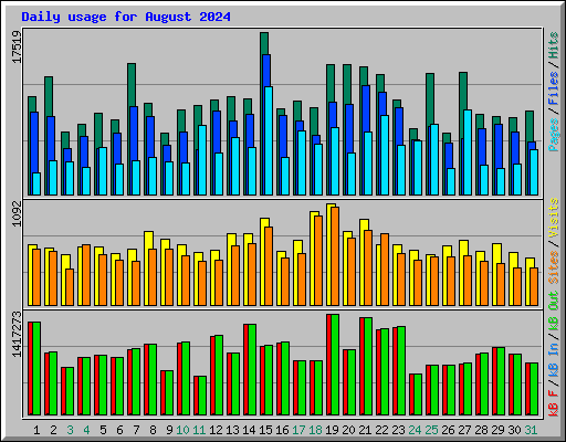 Daily usage for August 2024