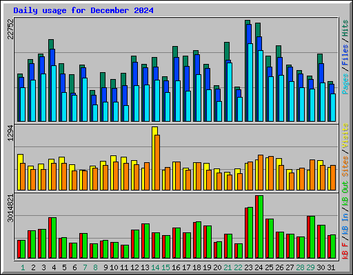 Daily usage for December 2024