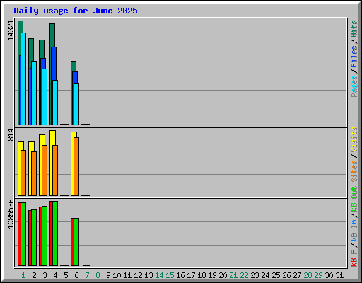 Daily usage for June 2025