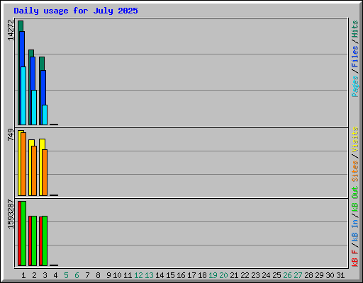 Daily usage for July 2025