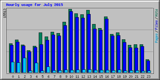 Hourly usage for July 2015