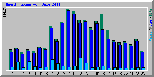 Hourly usage for July 2016