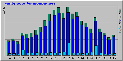 Hourly usage for November 2016