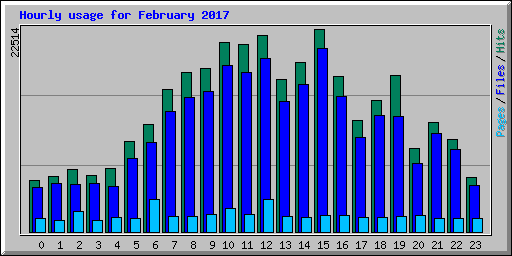 Hourly usage for February 2017