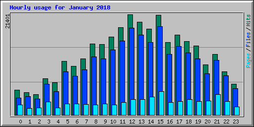 Hourly usage for January 2018