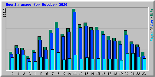 Hourly usage for October 2020