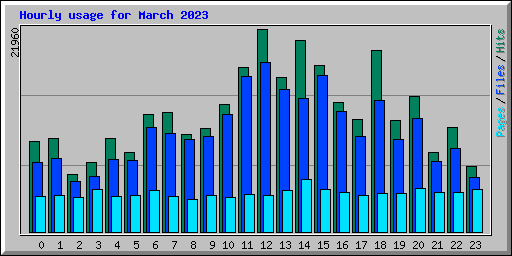 Hourly usage for March 2023