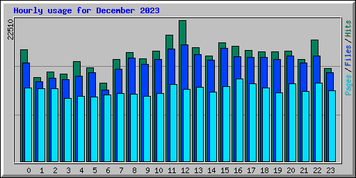Hourly usage for December 2023